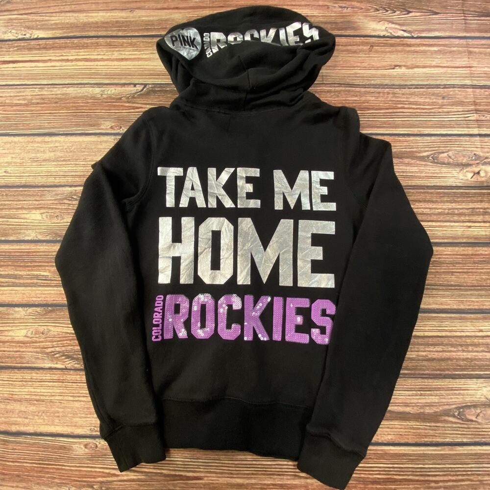 Victorias Secret Pink Take Me Home Colorado Rockies Zip Up Hoodie Sz Small Y2K